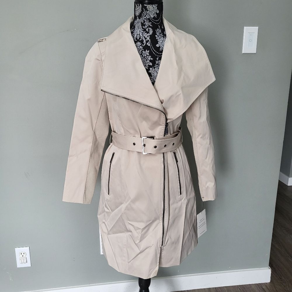 London Fog Single Breasted Hooded Trench-PEBBLE-Small